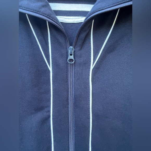 🔥💙Jones New York womens XL stretch full zip jacket, navy & white 3/4 sleeves! - Picture 6 of 6